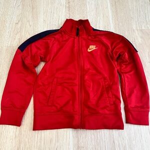 Boys Nike Red Track Jacket with Gold Logo